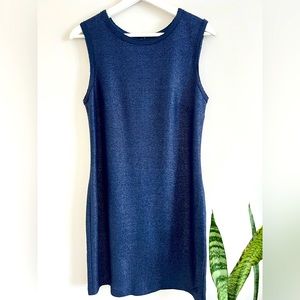 Nicole Miller Artelier Raw Hem Sheath Dress Blue 8